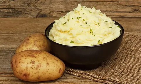 mashed potato: a single potato prepared in this manner