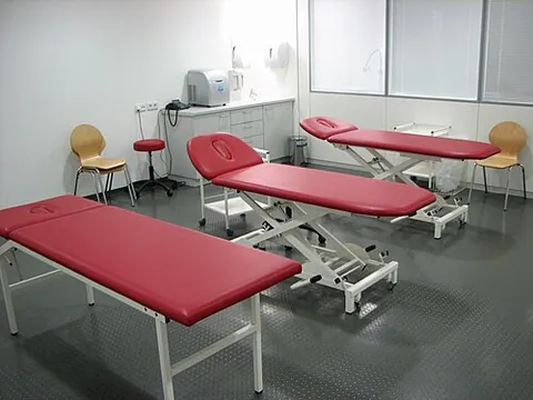 massage table: a table used by massage therapists to position the client to receive a massage