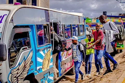 matatu: a minivan used as a shared taxi, especially one operating without a licence