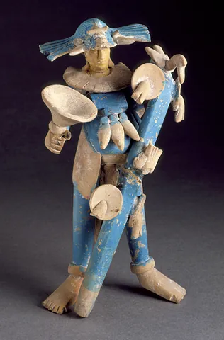 maya blue: a bright azure pigment manufactured by cultures of pre-Columbian Mesoamerica