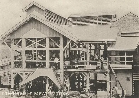 meatworks: a slaughterhouse or meat processing plant