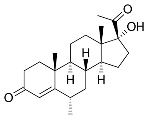 medroxyprogesterone: a synthetic progesterone C₂₂H₃₂O₃ that is administered by injection as a long-acting contraceptive...