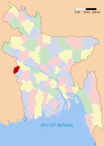 meherpur district: one of the ten districts in the Khulna Division of Bangladesh