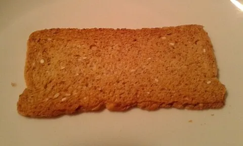 melba toast: a form of very dry, crisp and thinly sliced toast