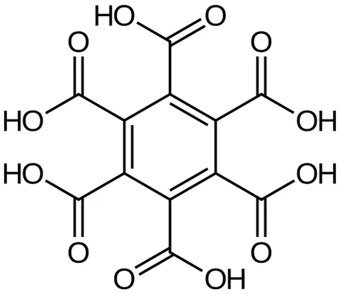 mellitic acid: a hexacarboxylic acid, benzene hexacarboxylic acid, first discovered in the mineral mellite, which...