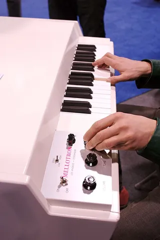 mellotron: an early electronic keyboard instrument that played back prerecorded sounds