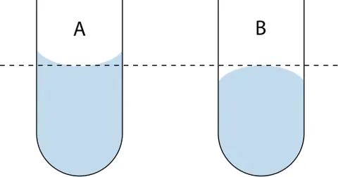 meniscus: a crescent moon, or an object shaped like it