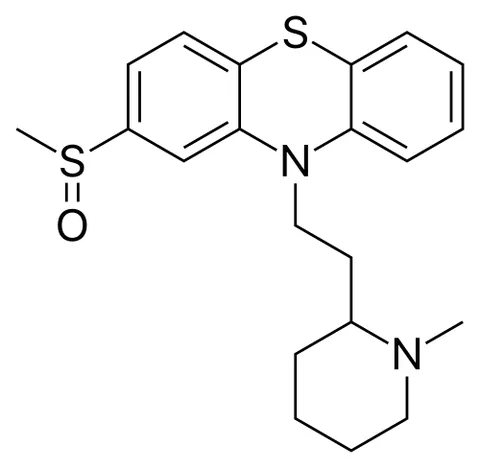 mesoridazine: a phenothiazine tranquilizer C₂₁H₂₆N₂OS₂ used formerly especially in the treatment of schizophrenia...