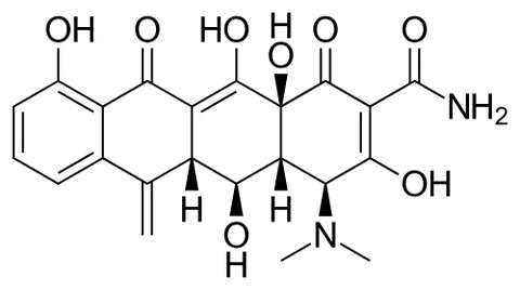 metacycline: a semisynthetic tetracycline antibiotic C₂₂H₂₂N₂O₈ with longer duration of action than most other...