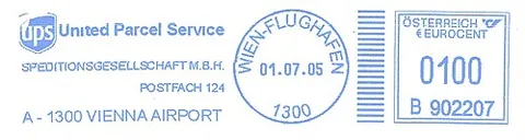 meter stamp: a proof of paid postage produced by a postage meter (franking machine)