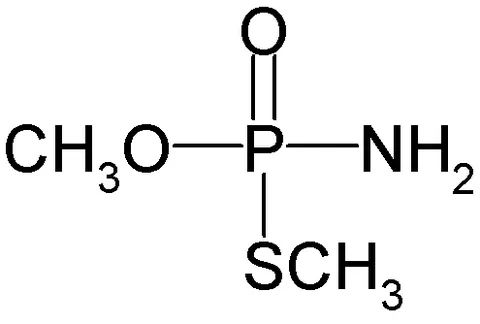 methamidophos: a specific organophosphate insecticide, having the chemical formula C₂H₈NO₂PS