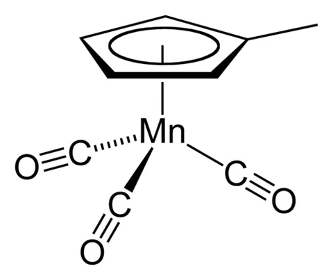 methylcyclopentadienyl manganese tricarbonyl: (CH₃C₅H₄)Mn(CO)₃ ; an octane number boosting additive to unleaded gasoline to replace tetra-ethyl...