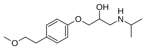 metoprolol: a beta-blocking drug related to propranolol, used to treat hypertension and angina
