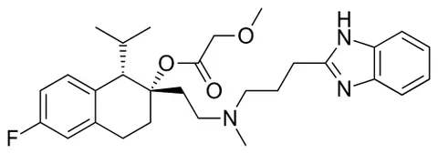 mibefradil: a particular calcium channel blocker used to treat hypertension and chronic angina pectoris