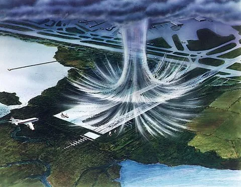 microburst: a strong downdraft, of less than 2.5 miles in diameter, that can cause damaging winds and powerful...