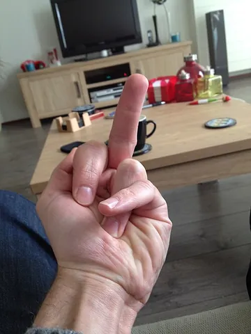 middle finger: the finger between the forefinger and the ring finger