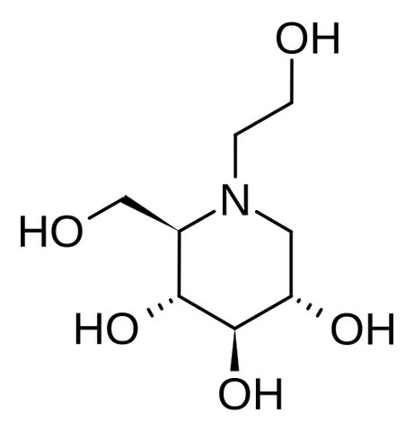 miglitol: an antidiabetic drug C₈H₁₇NO₅ that is taken orally as a tablet in the treatment of type 2 diabetes...