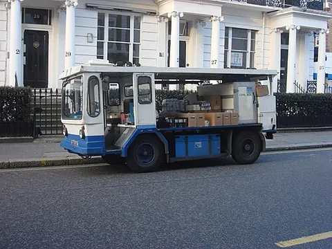 milk float: an electric accumulator battery-driven vehicle (formerly also horse-drawn), designed for the...