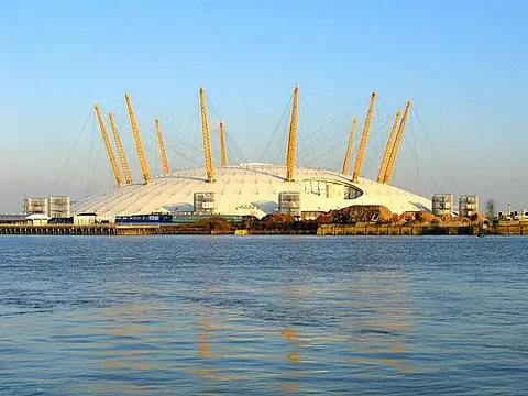 millennium dome: a large building at Greenwich in London, the largest single roofed structure in the world; now...