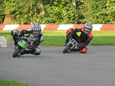 minibike: a small motorized two-wheeled vehicle, just big enough for one adult to ride; such bikes are rarely...