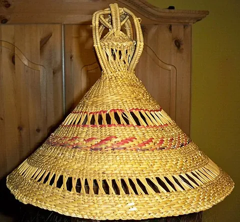 mokorotlo: a traditional conical straw hat worn by the Sotho people