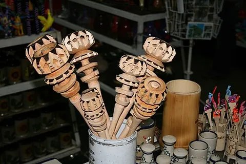 molinillo: a traditional Mexican wood whisk that is twirled between the palms in order to stir hot beverages...