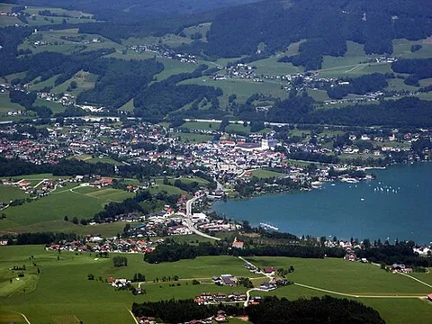 mondsee: a lake on the border between Upper Austria and Salzburg, Austria
