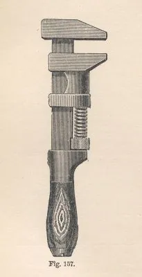 monkey wrench: a wrench (spanner) with an adjustable jaw
