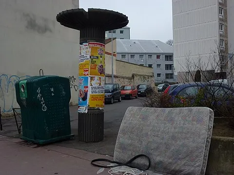 morris column: a cylindrical outdoor sidewalk structure (like a column) used for advertising; an advertising column