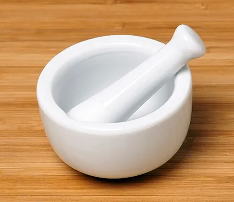 mortar and pestle: a device made up of a bowl (the mortar) and a heavy, blunt object (the pestle), the end of which is...