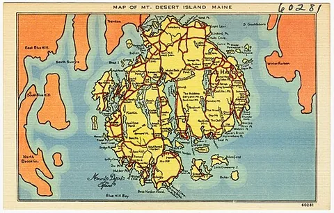 mount desert island: an island in Hancock County, the largest island in Maine, United States