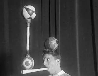 mouthstick: a rodlike prop used by jugglers, held between the teeth and primarily used for balancing objects on