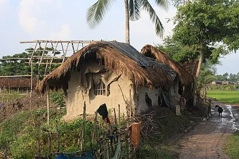 mudhouse: a simple house built primarily of mud