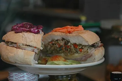 muffuletta: a type of Sicilian sesame bread