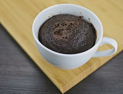 mug cake: a simple cake whose ingredients are combined in a mug to be quickly cooked in the microwave
