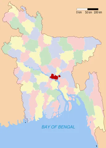 munshiganj district: one of the thirteen districts in the Dhaka Division of Bangladesh
