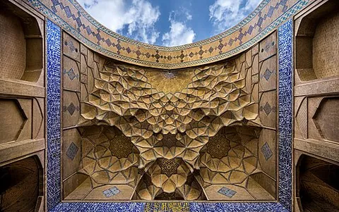 muqarnas: a type of corbel used for decoration in Islamic and Persian architecture