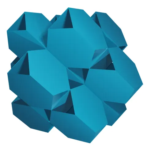 mutetrahedron: a regular skew apeirohedron with six hexagons around each vertex, formed by an infinite number of...