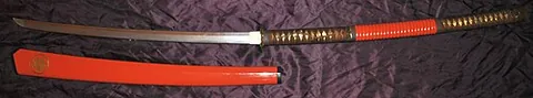 nagamaki: a type of Japanese sword; a single-edged curving blade with a handle comparable in length to that...