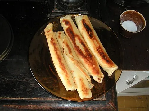 nalesnik: a type of Polish and Eastern European crepe, often eaten cold with jam or cheese