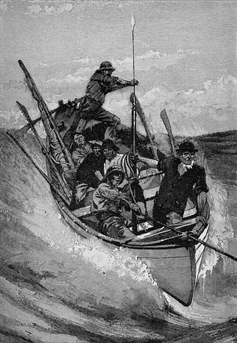 nantucket sleigh ride: an instance of the dragging of a whaleboat across the surface of a body of water by a harpooned...