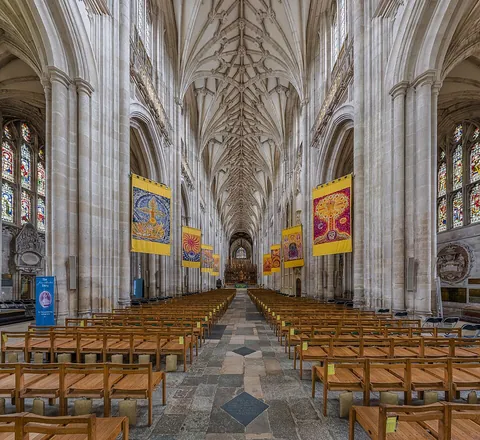 nave: the middle or body of a church, extending from the transepts to the principal entrances