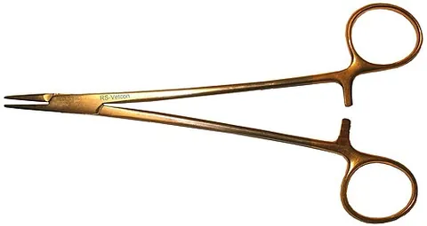 needle holder: a specialized form of forceps, featuring very small jaws and often a locking ratchet mechanism,...