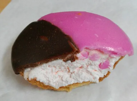 neenish tart: a small tart with a pastry base and gelatine-set cream filling, covered with icing in two colours,...