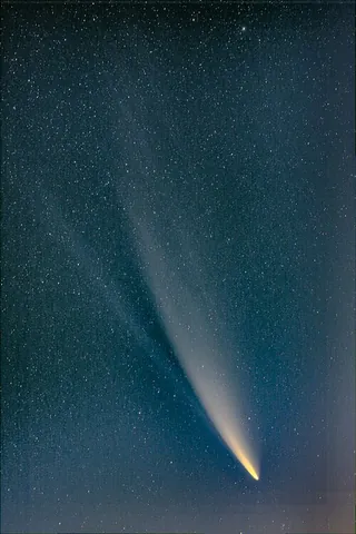 neowise: a comet in Solar System. Visible to the naked eye in 2020. The first comet easily visible to the...