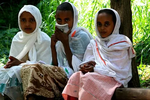 netela: a handmade scarf-like two-layered cloth made of cotton worn by Ethiopian and Eritrean women
