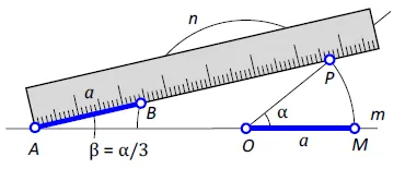 neusis: a line segment of prescribed length, fitted between two given curves, part of a line that passes...