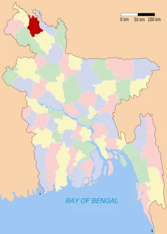 nilphamari district: one of the eight districts in the Rangpur Division of Bangladesh