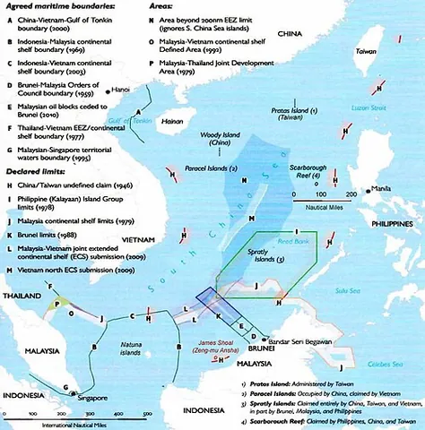 nine-dash line: a set of line segments on various maps that have accompanied the claims of the People's Republic of...