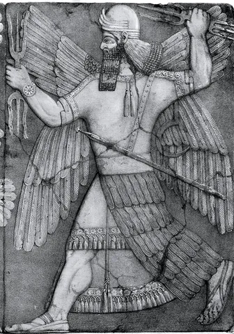ninurta: a Mesopotamian god associated with farming, healing, hunting, law, scribes, and war